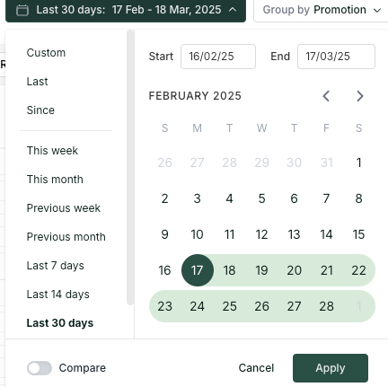date selector